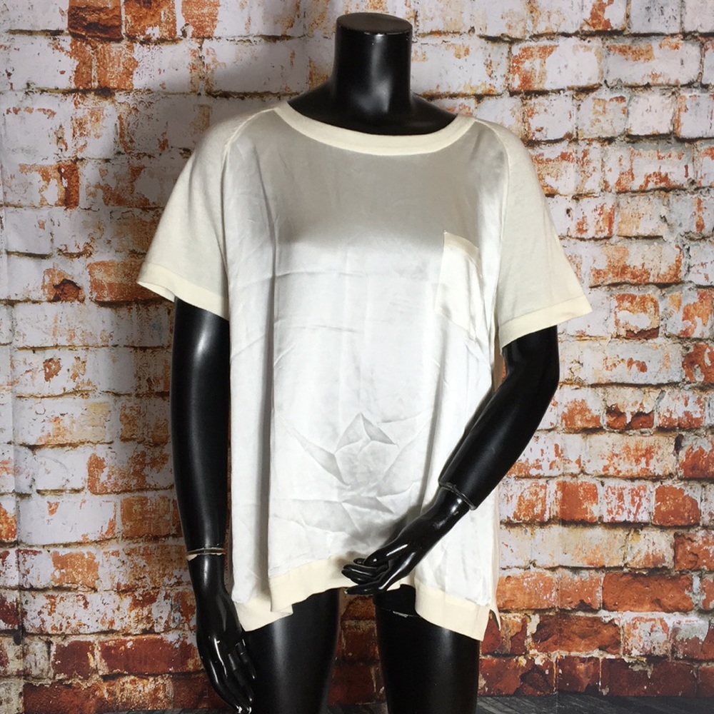 Pure Collection Off White Silk and Cotton/Wool Top